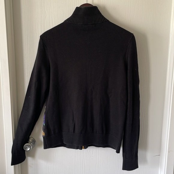 Ralph Lauren Ladies Size Large Black Front Zip Equestrian Sweater - Picture 2 of 5